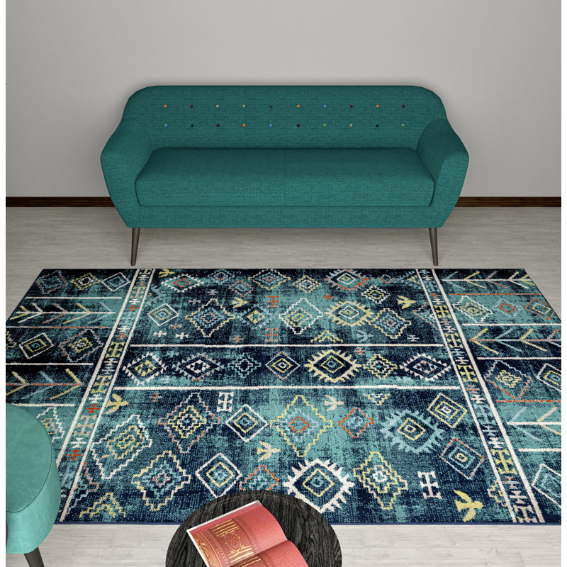 Iniyaa Wool Ikat Rug, Rectangle 5' x 8'