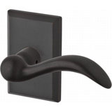 Arch Privacy Door Lever with Rustic Square Rose