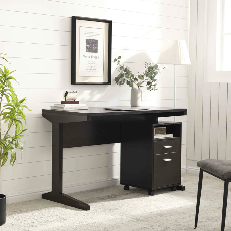 Bureau à domicile avec panneau de modestie et classeur détaché - roues verrouillables