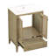 Meuble-lavabo de 24 po avec lavabo en céramique, meuble-lavabo, structure naturelle, rangement abondant, meuble-lavabo simple à installation manuelle, lavabo, support de porte solide,