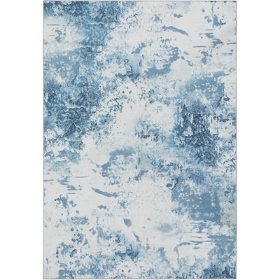 Modern Yellow Abstract Rug - Non-Slip, Washable, Stain Resistant Foldable Floor Mat for Living Room & Bedroom