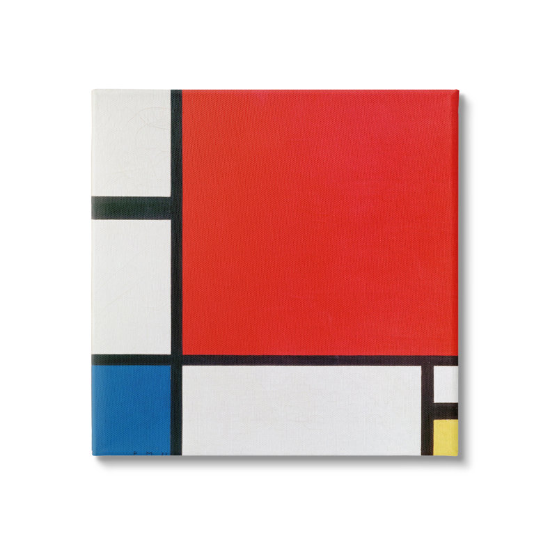 Composition de Composition II en rouge, bleu, jaune, Piet Mondrian, peinture abstraite classique - peinture sur toile tendue