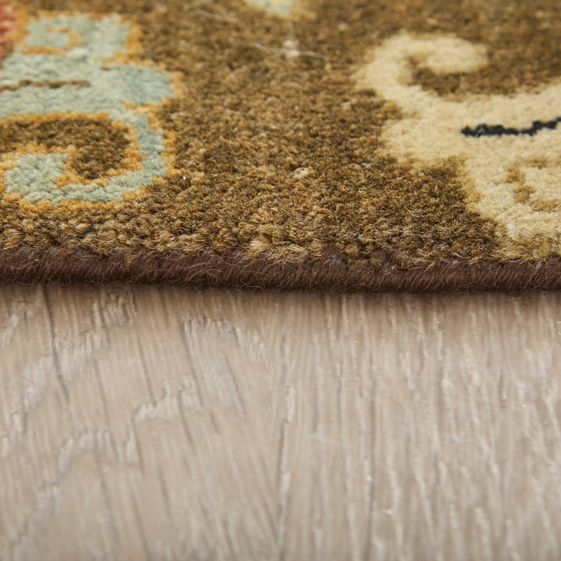 Tapis damassé transitionnel Namche, Doré, Rectangle 9 pi 6 po x 13 pi 6 po