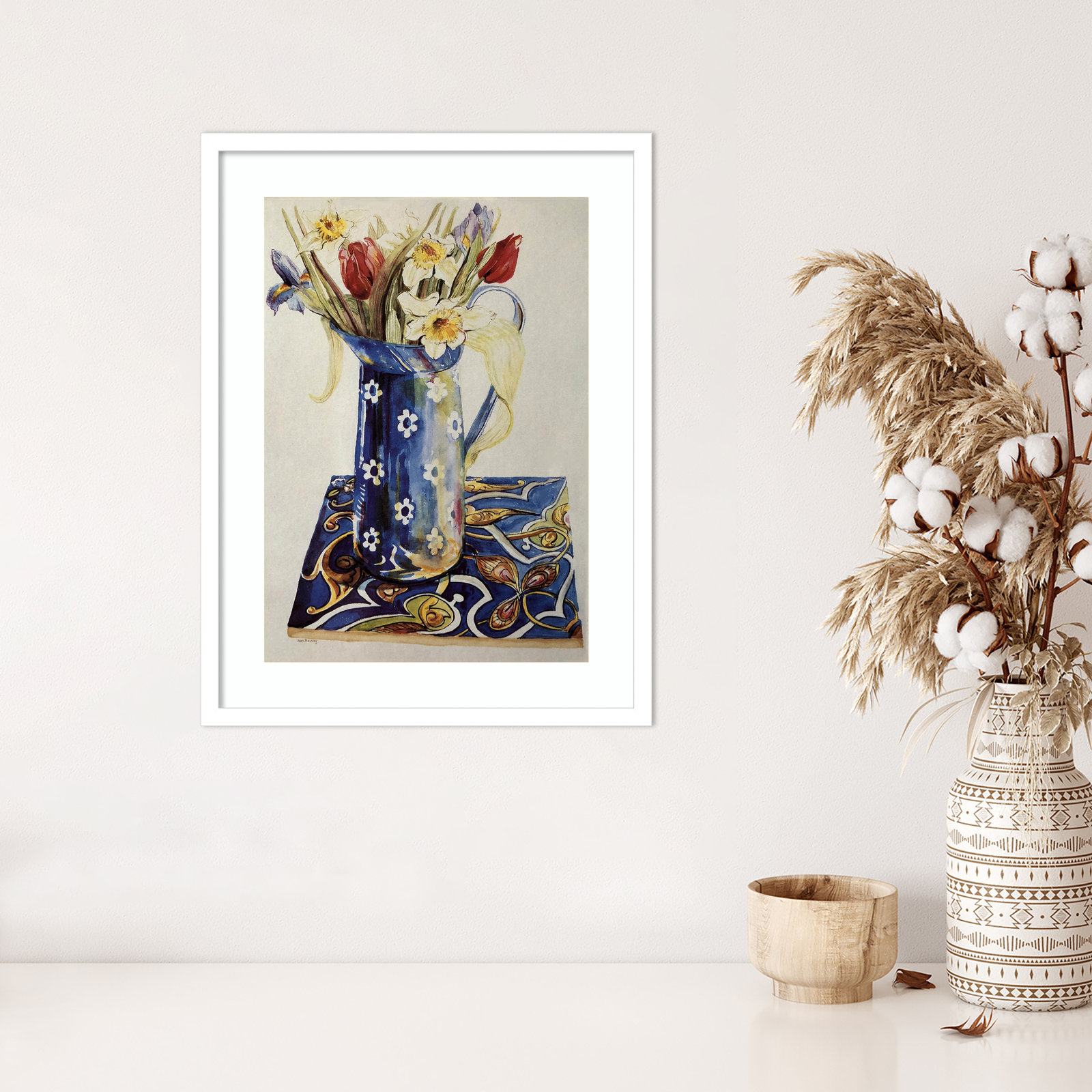 Tulips by Thewsey Joan, 25" H x 19" W, White