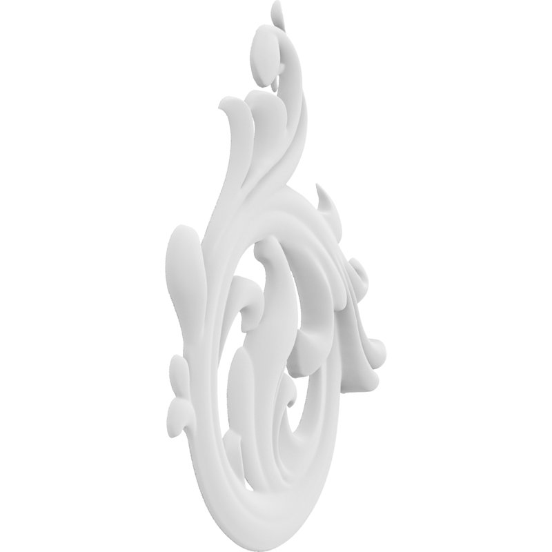 Applique Fayette Rosette, H 10 po x l 5 po x P 0,63 po, Gauche