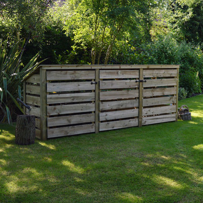 Urbanna 340cm W x 74.5cm D Solid Wood Log Store