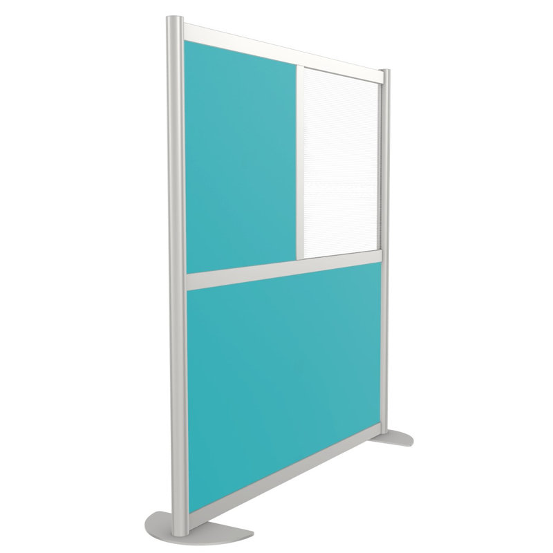Orrie Modern 3 Panel Room Divider, Standard, Teal