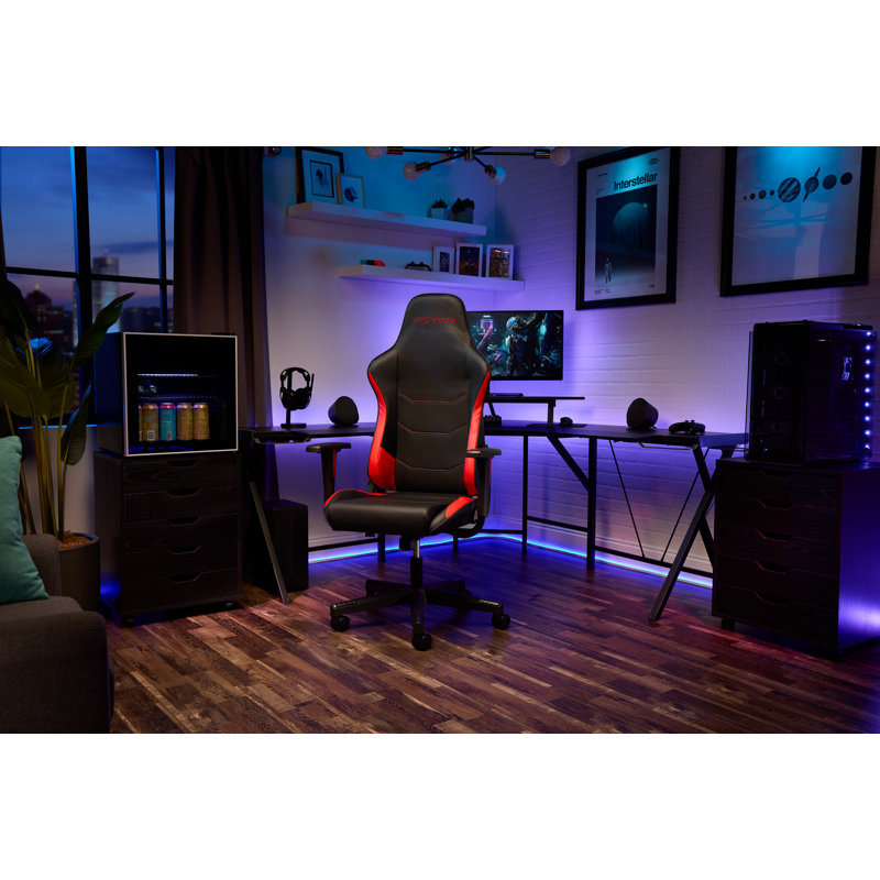 RESPAWN 110 Ergonomic Gaming Chair - Reclining Office Video Game Swivel Chair with Lumbar Support, Headrest, Heavy Duty, High Back, Racing Style Gaming Recliner Seat for Computer Gamer