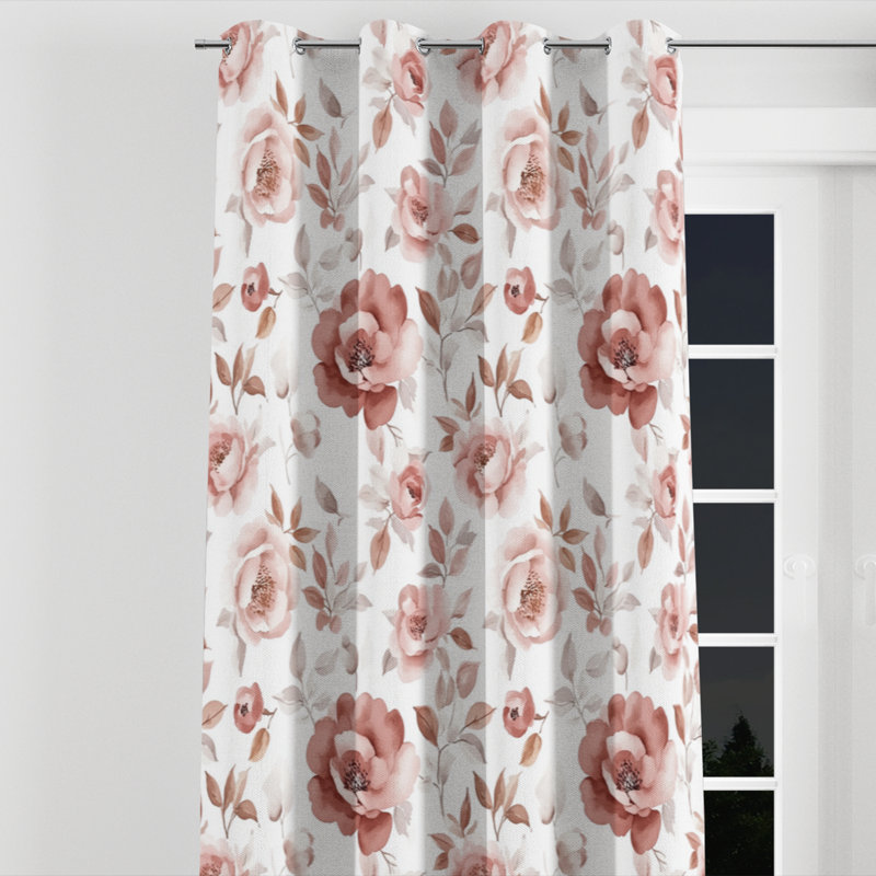 Rideau obscurcissant Floral Room, L 52 po x L 63 po, Œillets argentés