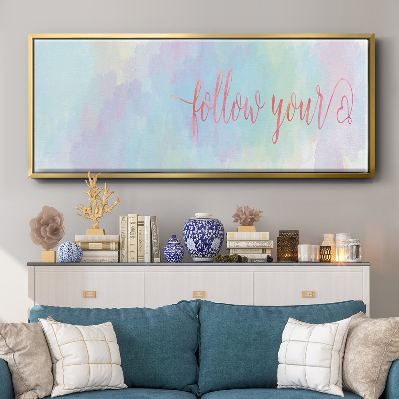 Follow Your- Framed Canvas, 12" H x 30" W