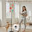 PeeNoke 68.5" Standing Floor Lamp Colorful Floral Watercolor Style Flowers Leaves Dimmable Metal Pole Lamp with Linen Lampshade LED Bulb Included