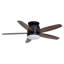 Ventilateur de plafond transitionnel d'intérieur à profil bas de 44 po avec pales en hickory réversible noir-brun Gurmaan, ensemble d'éclairage à DEL à intensité variable et télécommande, 3 vitesses, abat-jour en verre blanc-2007398117