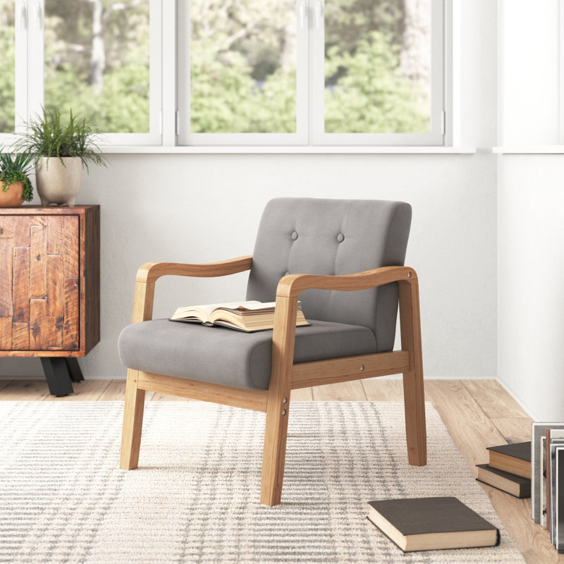 Craig Upholstered Armchair, Grey/Natural