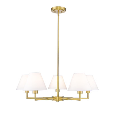 Wareesha 5 - Light Steel Dimmable Shaded / Spider Chandelier
