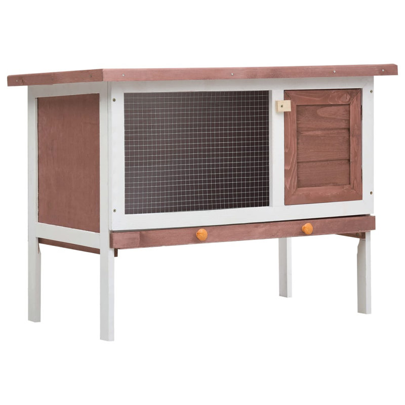 Rudy Weather Resistant Rabbit Hutch, Brown