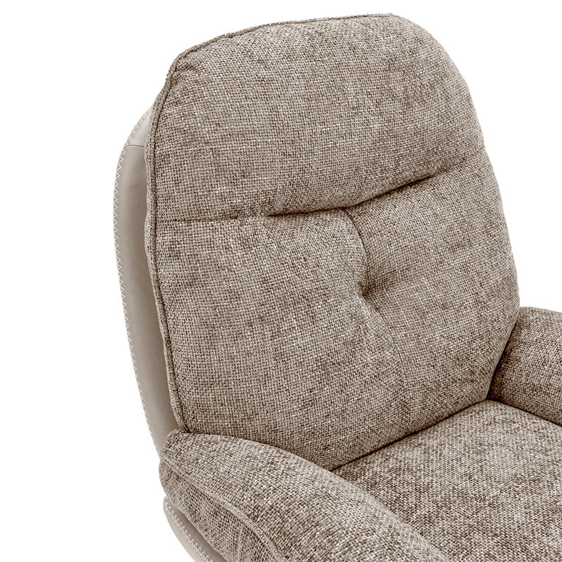Alaja Swivel Accent Chair with Footstool, Light Brown