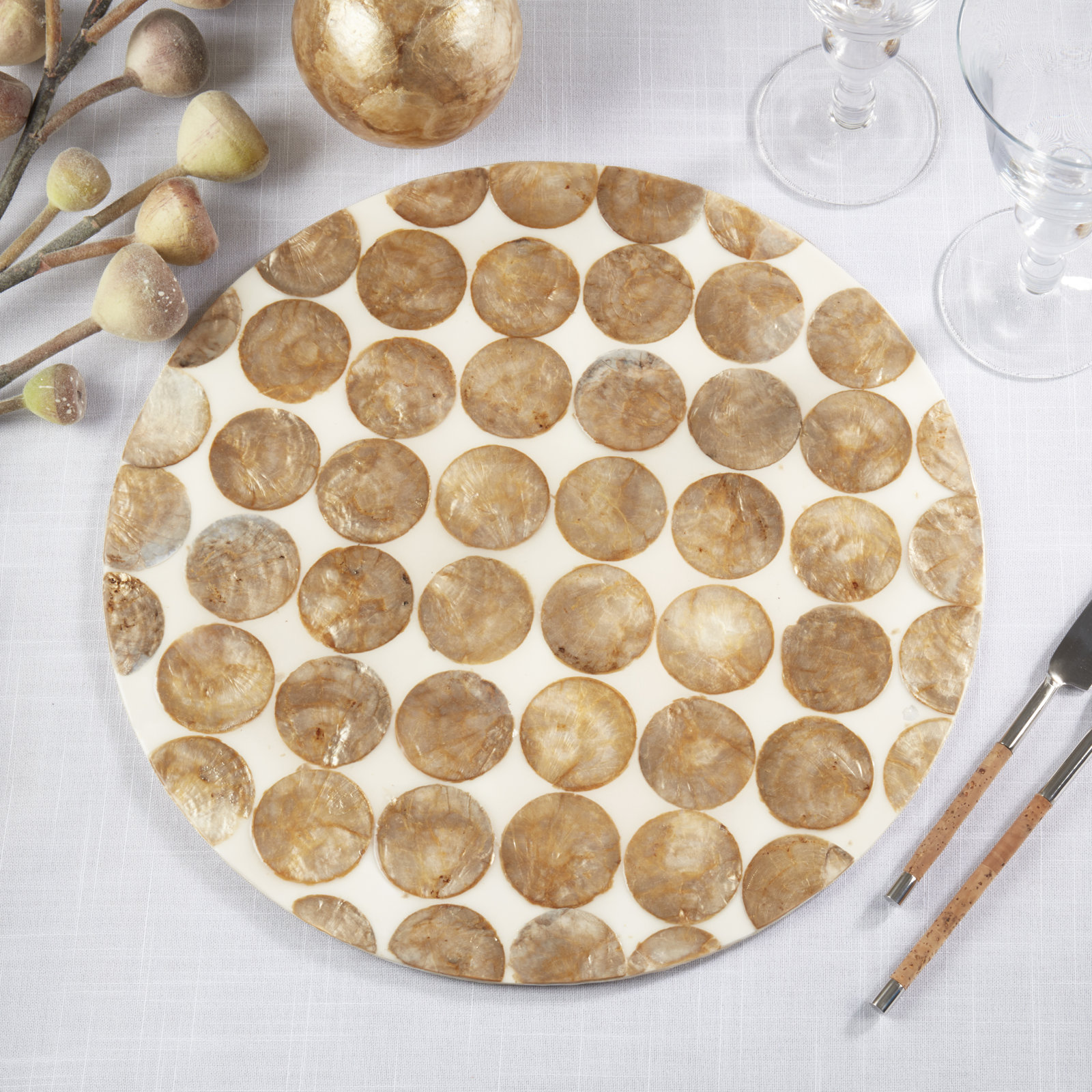 Talaria Collection Talaria Capiz Placemat, Ivory