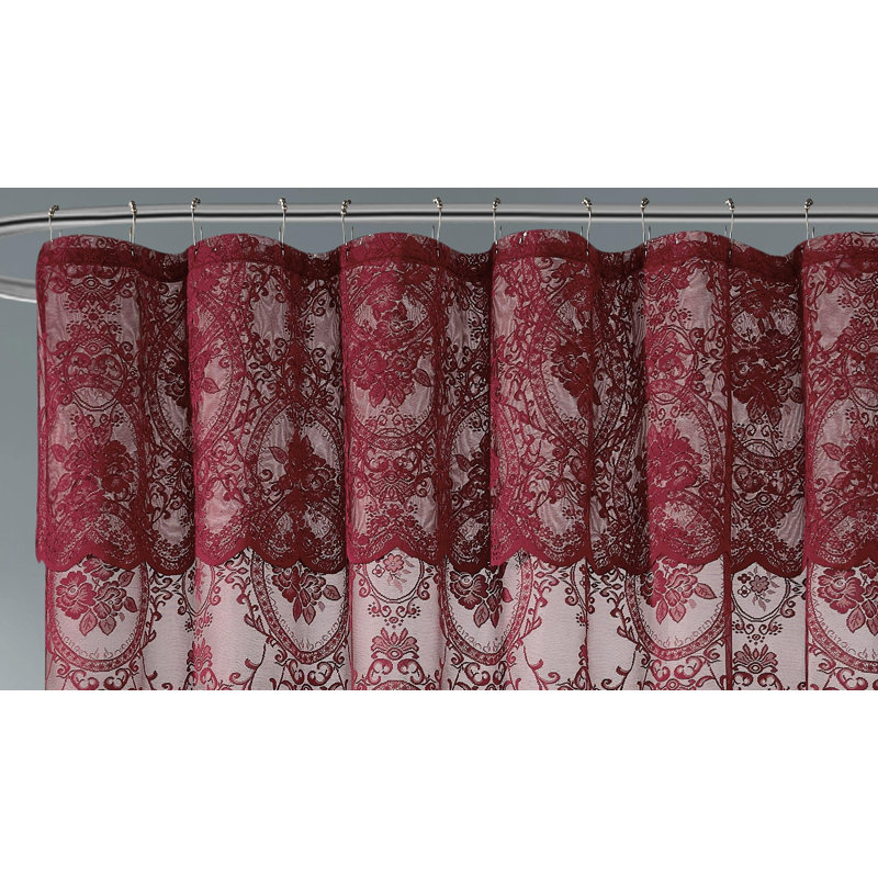 Rideau de douche Sharon Goth, H 72 po x l 72 po, Bourgogne