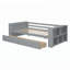Lit de jour fonctionnel avec tablettes et tiroirs pour un sommeil confortable et un rangement efficace, adapté à diverses pièces-105600539