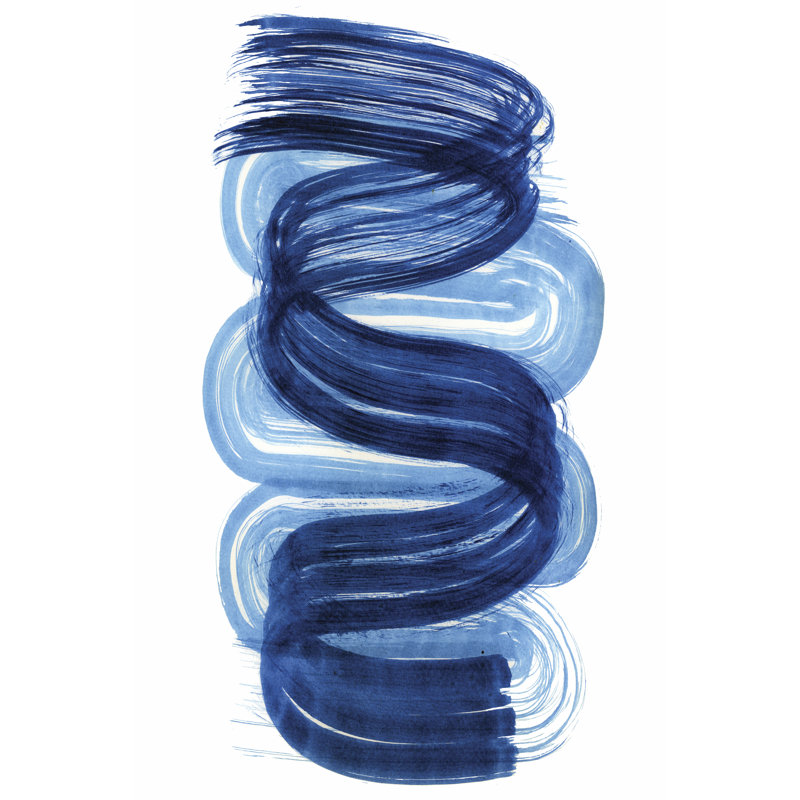 Blue Swish I by Bellissimo Art - Wrapped Canvas Painting, 30cm H x 20cm W