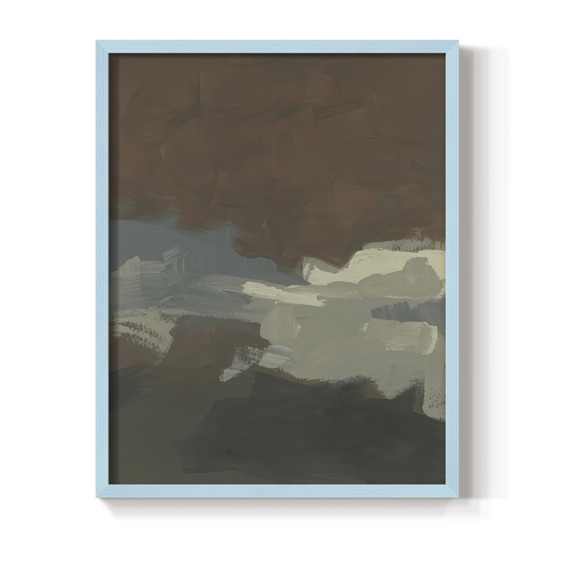 Mudstone Swath I, reproduction encadrée - bois massif, Bleu, H 30 po x l 24 po