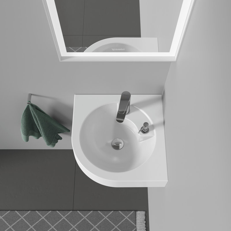 Duravit Architec Ceramic 25" Corner Bathroom Sink with Overflow