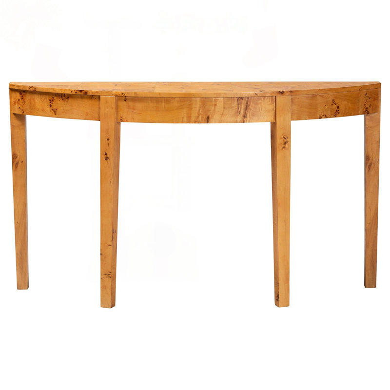 Console demi-lune en bois naturel