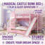 Lit superposé simple avec glissade, tiroirs et tablettes de rangement Enchanted Castle-1909937294-1909937283