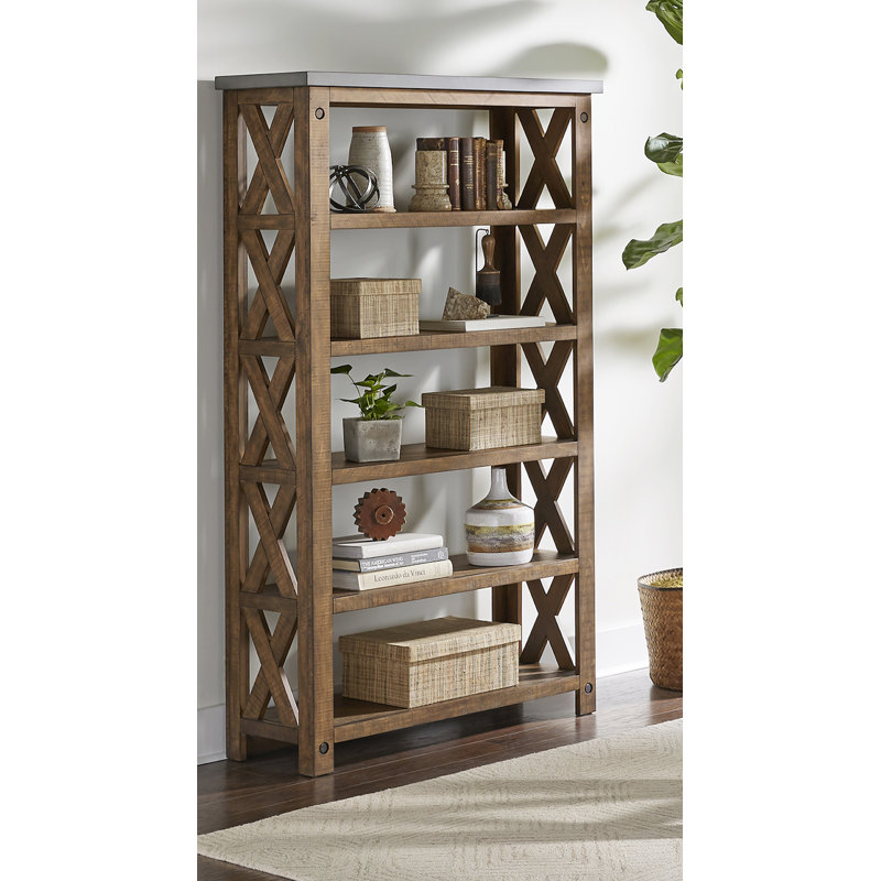 Étagère à livres en bois massif H 72 "x l 42" fishponds