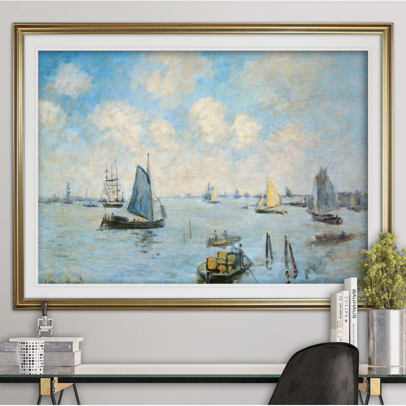 «Sea at Le Havre» par Claude Monet, impression, H 24 po x l 32 po x P 1,5 po, Or