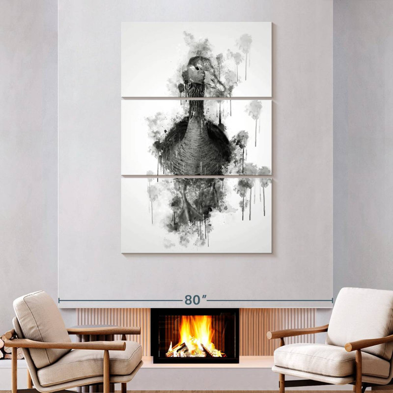 Brampt Duck Black And White, 74" H x 48" W