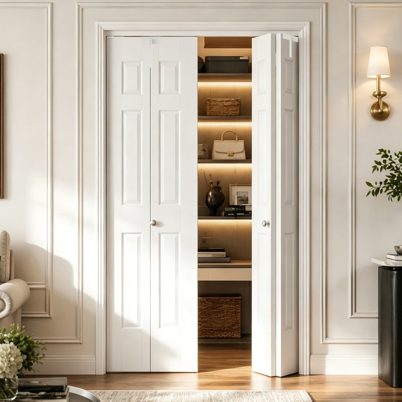 Porte pliante à 6 panneaux Bifold, 56 po x 80 po
