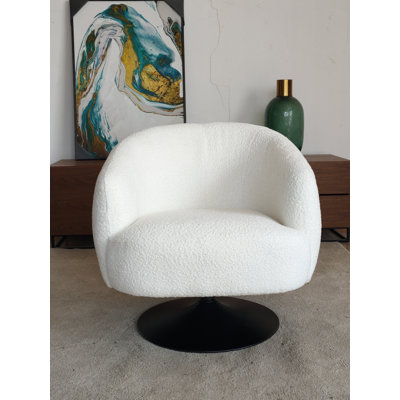 Abrahim Upholstered Swivel Barrel Chair