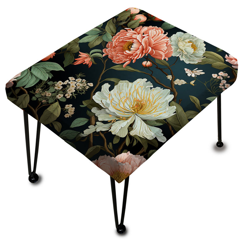Pink And Green Shades Garden Delight - Floral Rectangle Ottoman