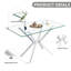 Ensemble de table de salle à manger moderne en verre 47 po et 4 chaises en tissu à haut dossier, pieds en métal argent / noir / or pour la salle à manger de cuisine-368853486-368853479-368853499