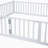 White Metal Twin Size House Bed With Fence & Door-1205147426