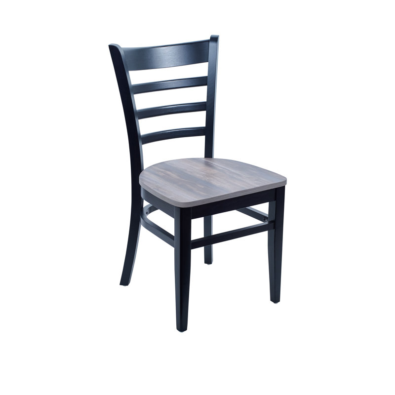 17.75'' H Beech Side Chair, Black/Medium wood