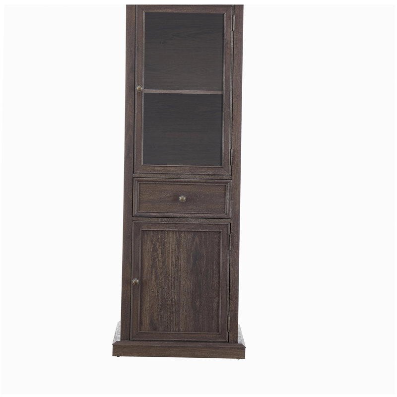 Armoire de rangement haute, armoire autoportante avec porte en verre et tablettes, armoire de buffet, armoire avec tiroir pour le salon, la cuisine, la salle à manger, le bureau,