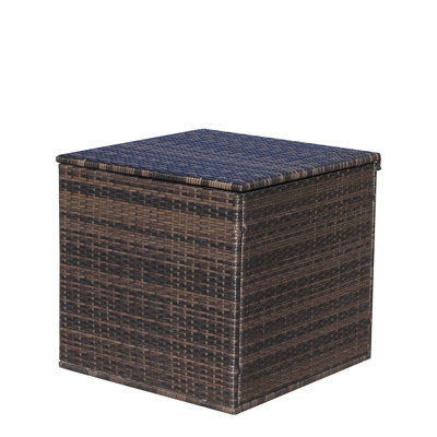 All-Weather Brown Porch Storage Box - Suitable For All Seasons Elegant Outdoor Cabinet Adds Charm To Your Patio
