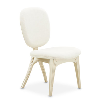 Camellia Field Chenille Vanity Accent Chair - Champagne