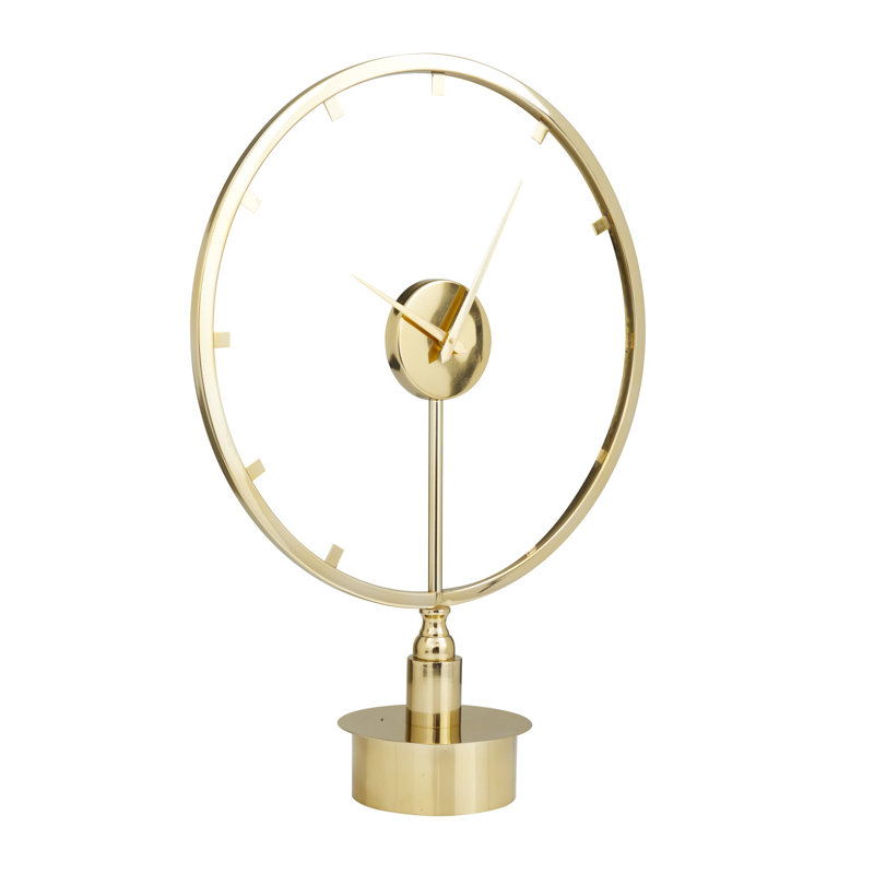 Horloge de table moderne en acier inoxydable, Or