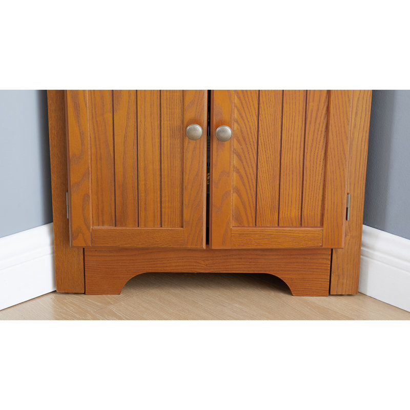Armoire garde-manger à 4 coins - Maximisez l'espace de rangement Fabrication de finition antique en chêne pour l'unité de cuisine de 72 po avec poignées en métal American Home