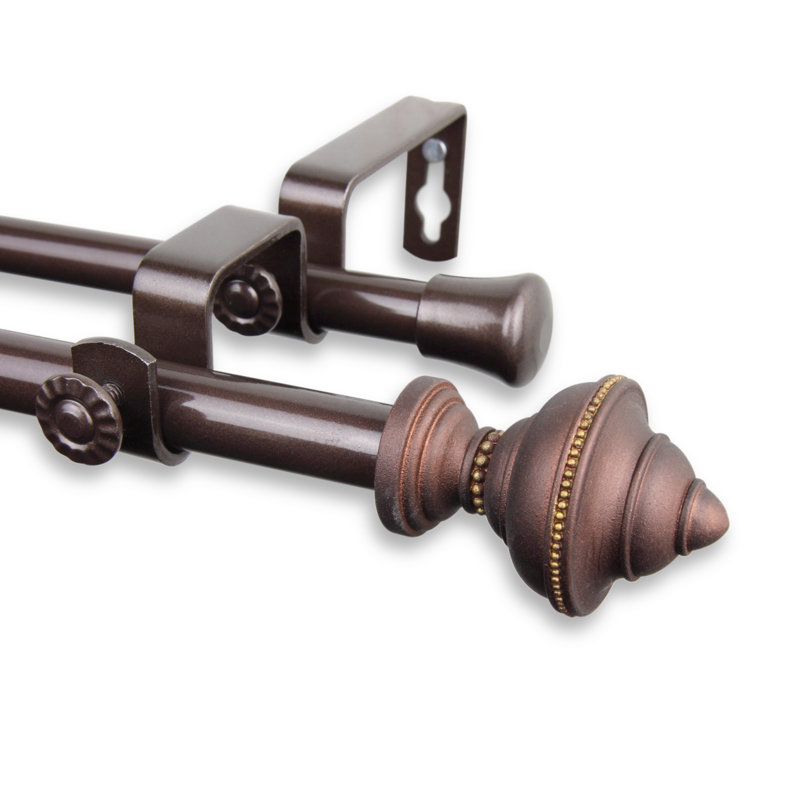 Tringle à rideaux double Bane, 48 po - L 84 po, Cacao