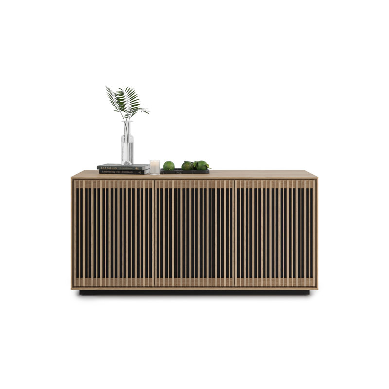 Profile 3-Door Media Storage Console, Washed Oak