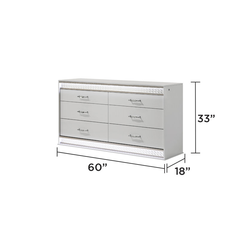 Commode 6 tiroirs Glam