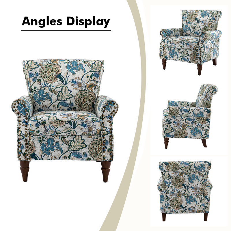 Upholstered Armchair, Green