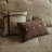 7 Piece Brown Faux Suede - King Comforter , Soft Texture Brown, Decorative Buttons-117416423-117416424