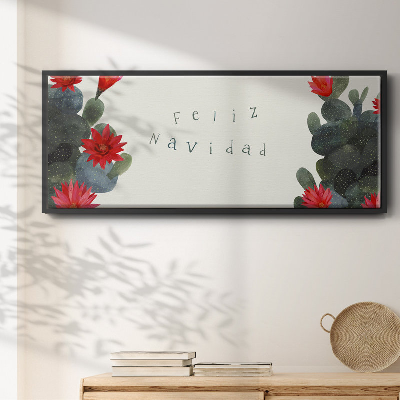 Floraison de Noël, collection de cactus en D, toile encadrée, H 20 po x l 50 po