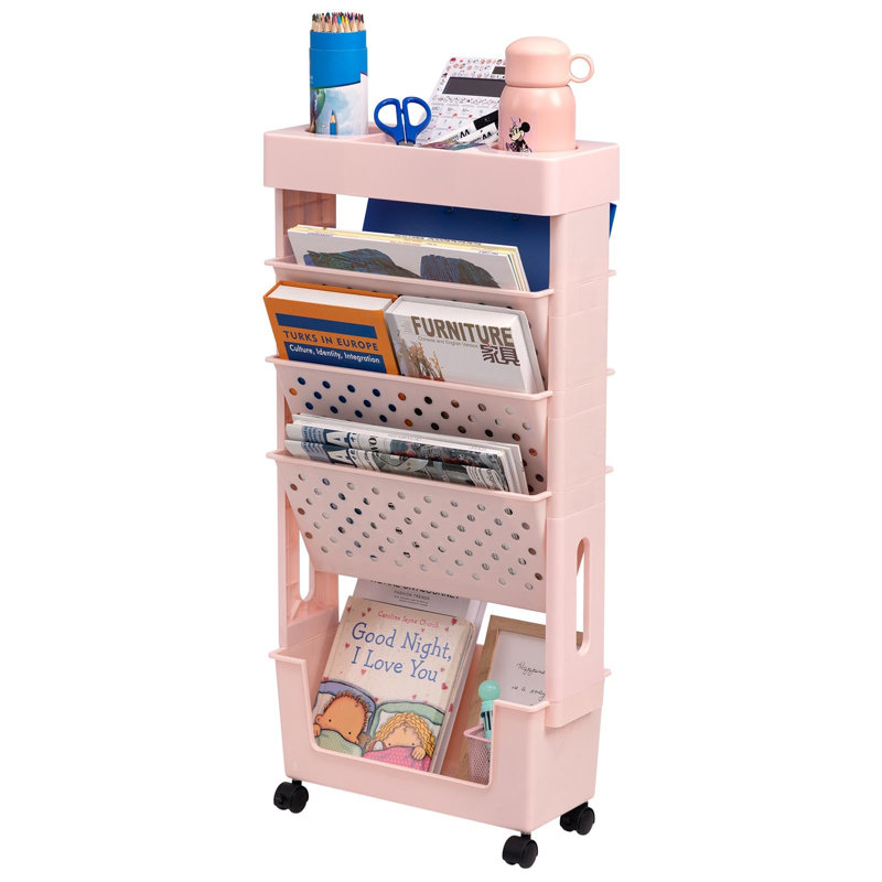 77cm H x 38cm W Book Cart, Pink