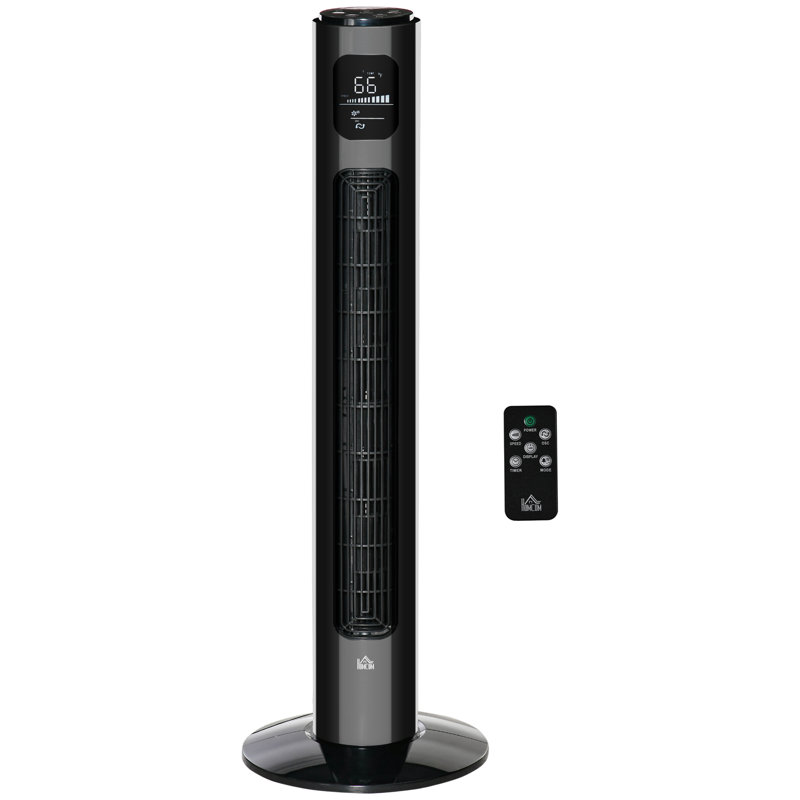 37.75" Tower Fan Cooling For Bedroom With 3 Speed, 12H Timer, Oscillating, LED Sensor Panel, Remote Control, White, Black
